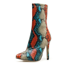 Load image into Gallery viewer, Ti Color Serpentine High Heeled Ankle Boots - Kingz Court