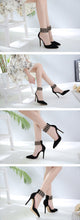 Load image into Gallery viewer, Crystal Ankle Cuff Gladiator High Heeled Pumps - Kingz Court