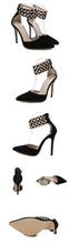 Load image into Gallery viewer, Crystal Ankle Cuff Gladiator High Heeled Pumps - Kingz Court