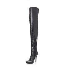 Load image into Gallery viewer, PU Leather Stretch Slim Thigh High Boots Fashion - Kingz Court