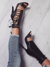 Load image into Gallery viewer, Gladiator Rome Buckle Strap Peep Toe Ankle Boots - Kingz Court