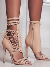 Load image into Gallery viewer, Gladiator Rome Buckle Strap Peep Toe Ankle Boots - Kingz Court