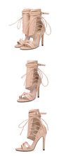 Load image into Gallery viewer, Gladiator Rome Buckle Strap Peep Toe Ankle Boots - Kingz Court