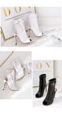 Load image into Gallery viewer, Peep Toe Buckle Accent Ankle Boots - Kingz Court