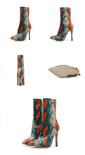 Load image into Gallery viewer, Ti Color Serpentine High Heeled Ankle Boots - Kingz Court