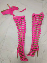 Load image into Gallery viewer, Thigh High Gladiator Sexy Cut-Outs Boots - Kingz Court