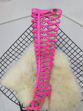 Load image into Gallery viewer, Thigh High Gladiator Sexy Cut-Outs Boots - Kingz Court