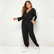 Load image into Gallery viewer, Colorblock Surplice Front Belted Jumpsuit - Kingz Court