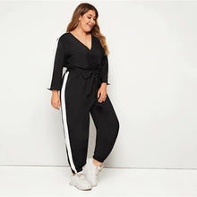 Load image into Gallery viewer, Colorblock Surplice Front Belted Jumpsuit - Kingz Court