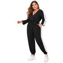 Load image into Gallery viewer, Colorblock Surplice Front Belted Jumpsuit - Kingz Court