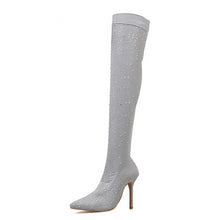 Load image into Gallery viewer, Runway Crystal Stretch Fabric Sock Boots - Kingz Court