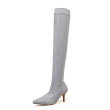 Load image into Gallery viewer, Runway Crystal Stretch Fabric Sock Boots - Kingz Court