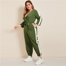 Load image into Gallery viewer, Colorblock Surplice Front Belted Jumpsuit - Kingz Court
