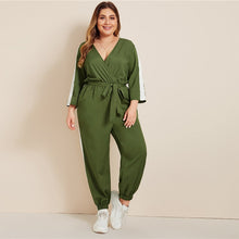 Load image into Gallery viewer, Colorblock Surplice Front Belted Jumpsuit - Kingz Court