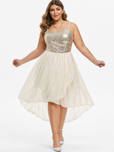 Load image into Gallery viewer, Sequins High Low Overlap Party Dress - Kingz Court