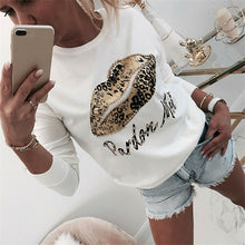 Load image into Gallery viewer, Leopard Lip Sweater T-shirt - Kingz Court