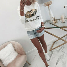 Load image into Gallery viewer, Leopard Lip Sweater T-shirt - Kingz Court