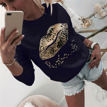 Load image into Gallery viewer, Leopard Lip Sweater T-shirt - Kingz Court