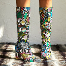 Load image into Gallery viewer, Colorful Snake Skin Boots - Kingz Court