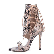 Load image into Gallery viewer, Gladiator Rome Buckle Strap Peep Toe Ankle Boots - Kingz Court