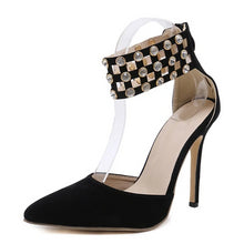 Load image into Gallery viewer, Crystal Ankle Cuff Gladiator High Heeled Pumps - Kingz Court