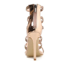 Load image into Gallery viewer, Champagne Bling Crystal Open Toed High Heels - Kingz Court