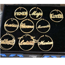 Load image into Gallery viewer, 1Pair Custom Name Mix Match Hoop Stainless Steel Earrings - Kingz Court