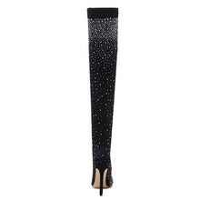 Load image into Gallery viewer, Runway Crystal Stretch Fabric Sock Boots - Kingz Court