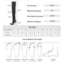 Load image into Gallery viewer, PU Leather Stretch Slim Thigh High Boots Fashion - Kingz Court