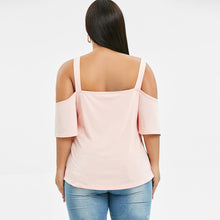 Load image into Gallery viewer, Cold Shoulder V-Neck Tunic T Shirt - Kingz Court