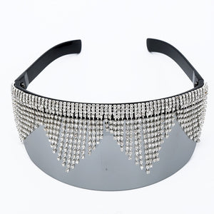 Galaxy Rhinestone Oversized Mirror Sunglasses - Kingz Court