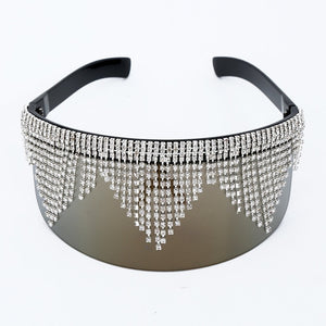 Galaxy Rhinestone Oversized Mirror Sunglasses - Kingz Court