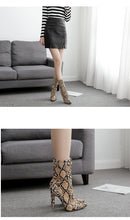 Load image into Gallery viewer, Snake Print Lace-Up Ankle Boots - Kingz Court