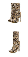 Load image into Gallery viewer, Snake Print Lace-Up Ankle Boots - Kingz Court