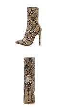 Load image into Gallery viewer, Snake Print Lace-Up Ankle Boots - Kingz Court