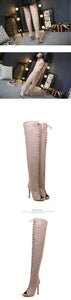 Thigh High Lace Up Over The Knee Boots - Kingz Court