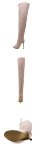 Thigh High Lace Up Over The Knee Boots - Kingz Court