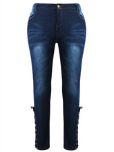 Load image into Gallery viewer, Side Zipper Lace Up Jeans - Kingz Court