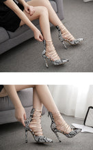 Load image into Gallery viewer, Snake Print Pointed Toe High Heels - Kingz Court