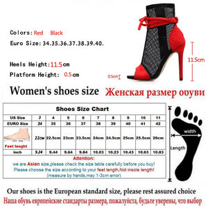 Mesh Lace Peep-toe Stiletto Sandals - Kingz Court