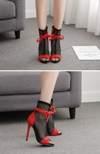 Load image into Gallery viewer, Mesh Lace Peep-toe Stiletto Sandals - Kingz Court