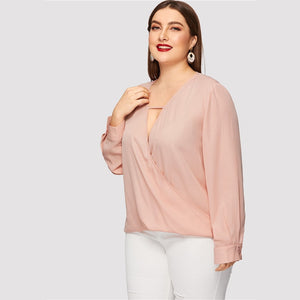 Sexy Deep V Neck Wrap Blouses - Kingz Court