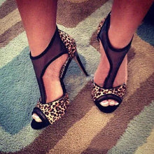 Load image into Gallery viewer, Animal Print Gladiator Peep Toe Sandals Pumps - Kingz Court