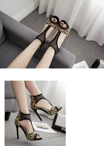 Animal Print Gladiator Peep Toe Sandals Pumps - Kingz Court
