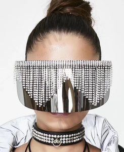 Galaxy Rhinestone Oversized Mirror Sunglasses - Kingz Court