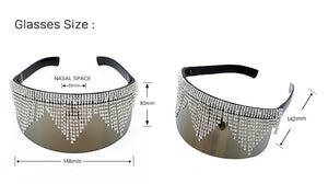 Galaxy Rhinestone Oversized Mirror Sunglasses - Kingz Court