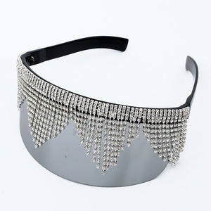 Galaxy Rhinestone Oversized Mirror Sunglasses - Kingz Court