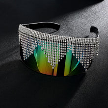 Load image into Gallery viewer, Galaxy Rhinestone Oversized Mirror Sunglasses - Kingz Court