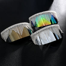 Load image into Gallery viewer, Galaxy Rhinestone Oversized Mirror Sunglasses - Kingz Court