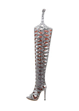 Load image into Gallery viewer, Serpentine Peep Toe Over The Knee Boots - Kingz Court